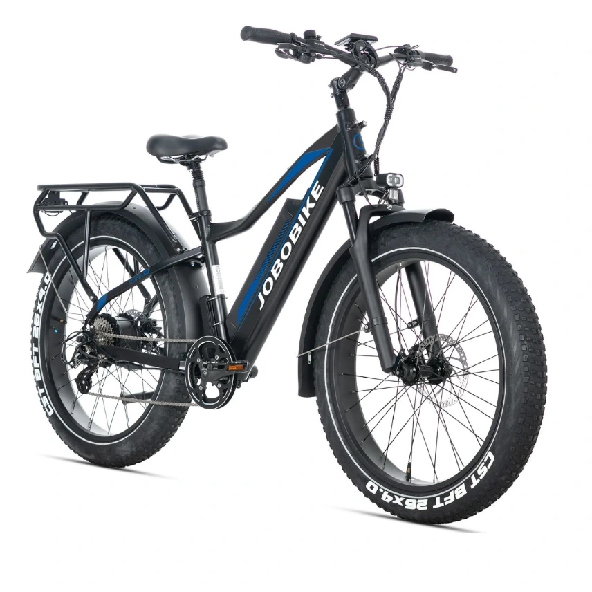 JOBOBIKE Robin PRO – Vélo électrique Fatbike premium, tout-terrain puissant et polyvalent, Black/Navy