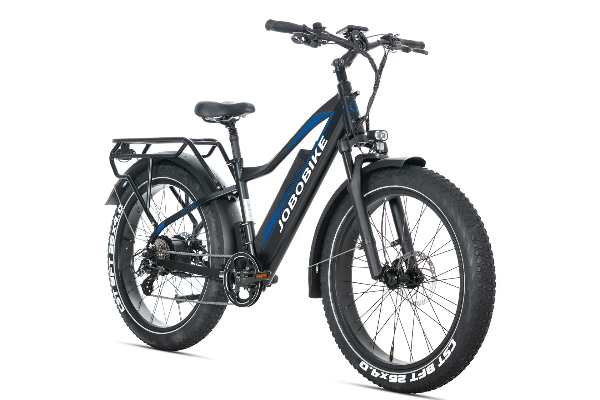 JOBOBIKE Robin PRO – Vélo électrique Fatbike premium, tout-terrain puissant et polyvalent, Black/Navy
